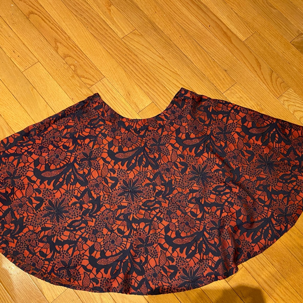Blue Rain Mini Skirt Medium Black Red
